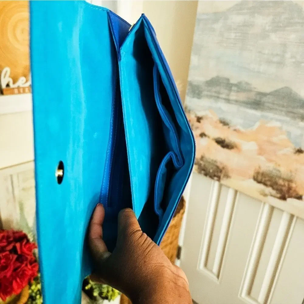 Melie Bianco Colorblock Vegan Leather Clutch.